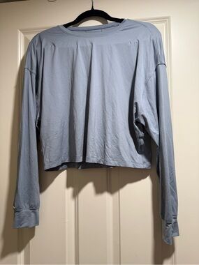 lululemon athletica Light Blue Long-Sleeve Cropped Top